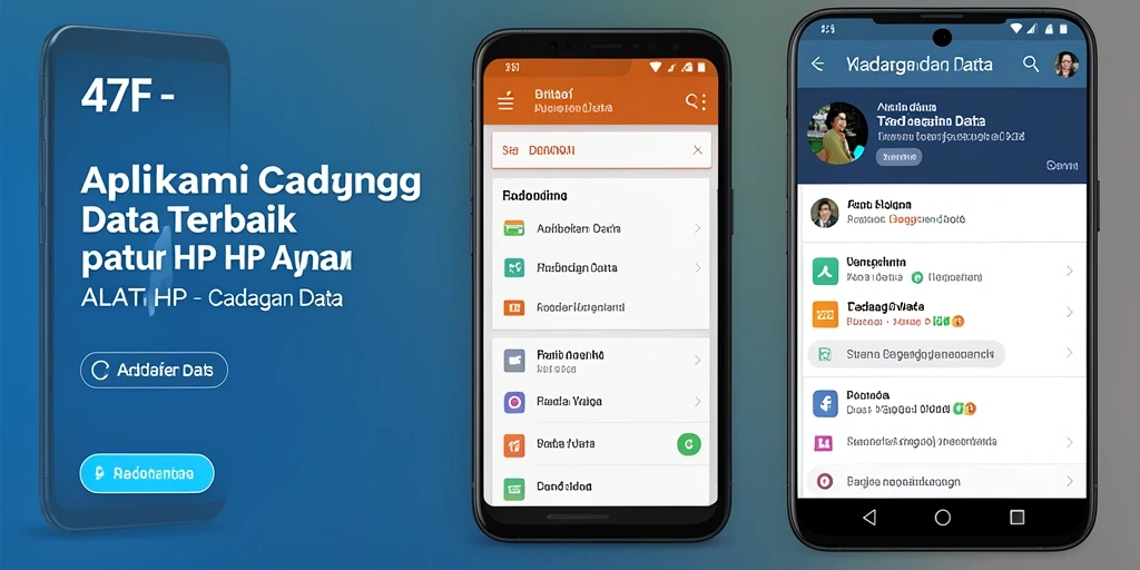 Antarmuka intuitif aplikasi 47F untuk Cadangan Data.