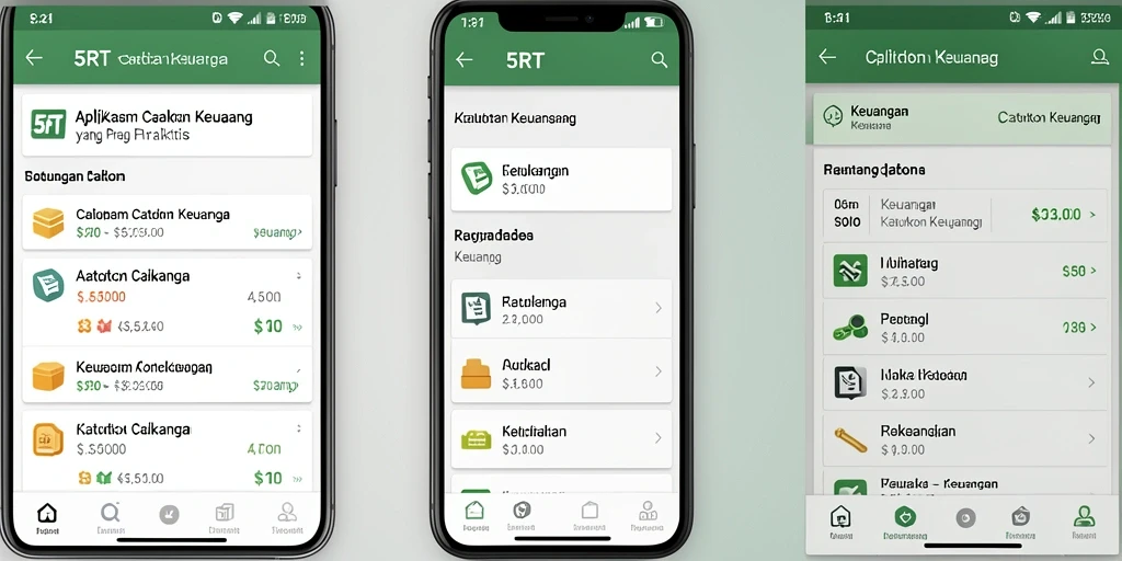 Tampilan antarmuka aplikasi Catatan Keuangan 5RT yang modern dan intuitif.