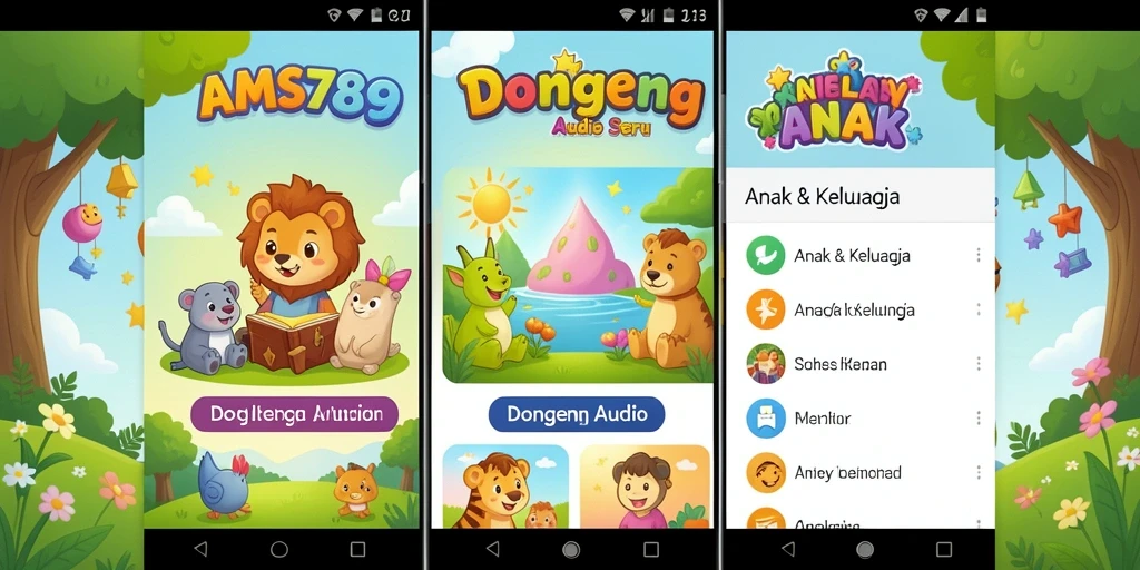 Tampilan antarmuka aplikasi AMS789 yang ramah anak dan menarik.