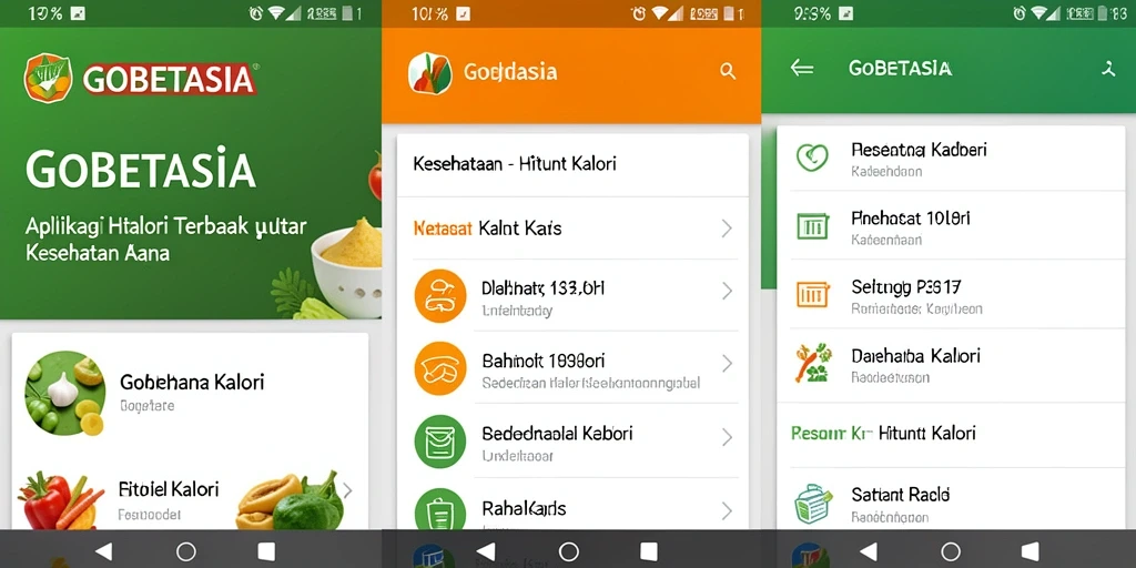 Tampilan antarmuka GOBETASIA yang ramah pengguna untuk menghitung kalori.