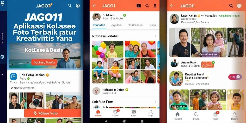 Screenshot antarmuka JAGO11 menampilkan kemudahan dalam membuat kolase foto.