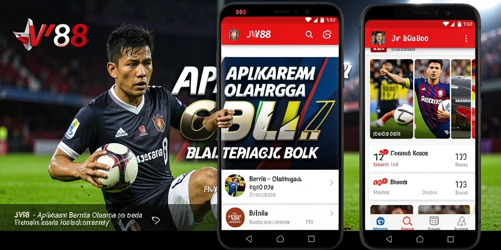 Antarmuka aplikasi JV88 menampilkan berita olahraga bola yang menarik.