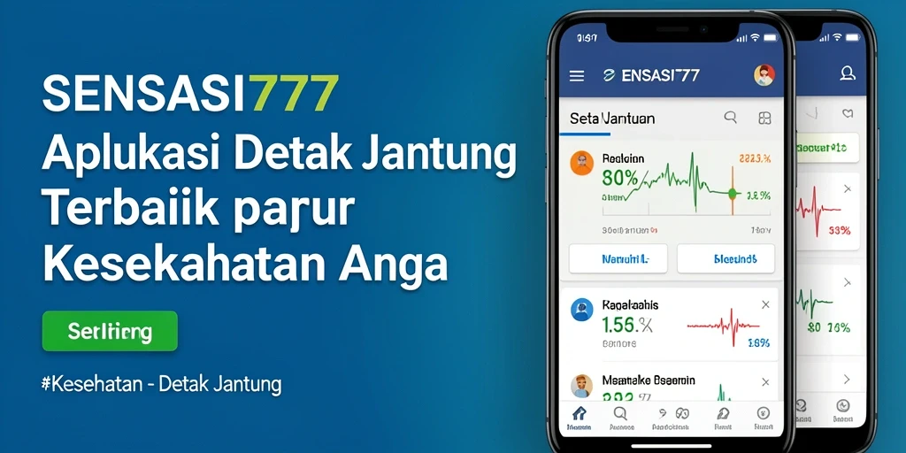 Tampilan antarmuka aplikasi SENSASI777 untuk detak jantung.