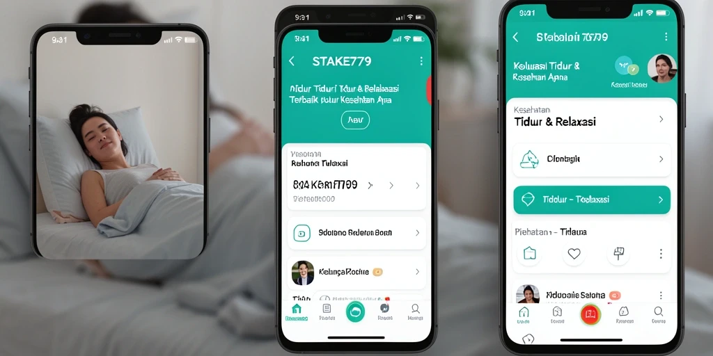Antarmuka STAKE779 menampilkan berbagai suara relaksasi untuk tidur yang lebih baik.