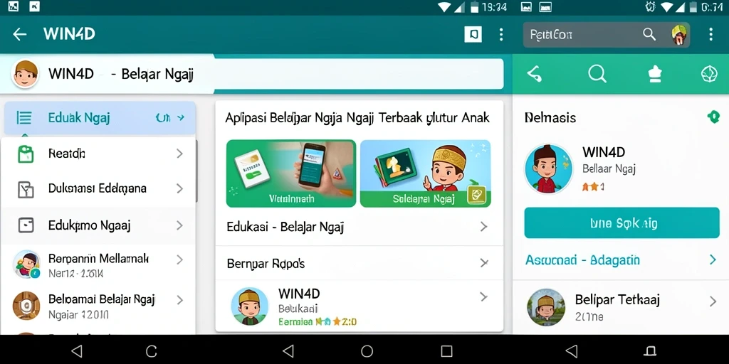 Tampilan antarmuka aplikasi WIN4D untuk belajar ngaji.